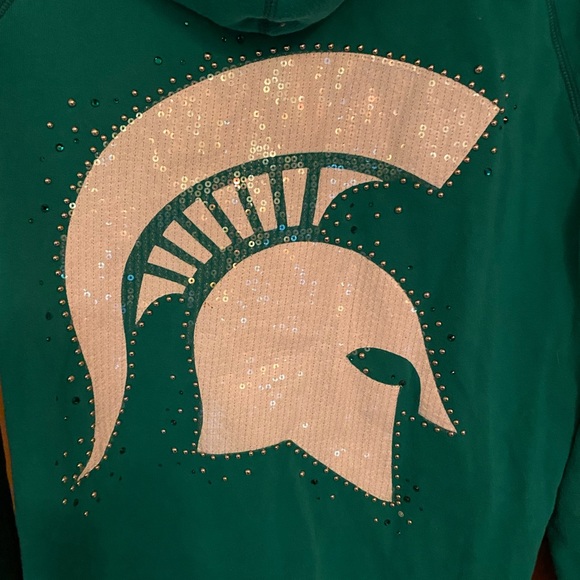 MSU Spartans zip up hoodie PINK Victoria’s Secret - Picture 3 of 6